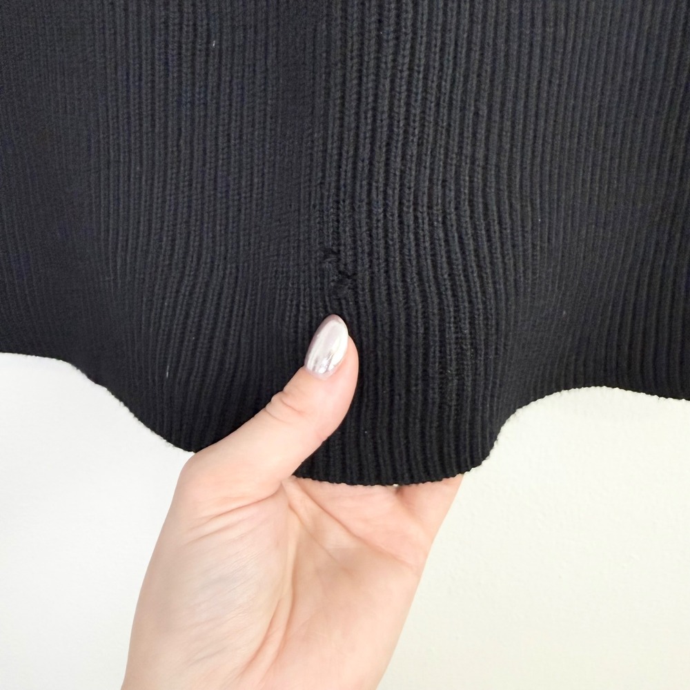 Sézane Naella Ribbed Merino Wool Blend Knit Mini Skirt Black Size Small - Picture 4 of 7